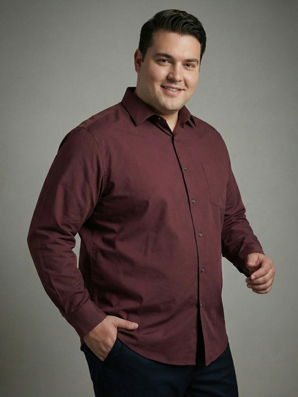 Premium Poplin Solid Shirt in Wine
