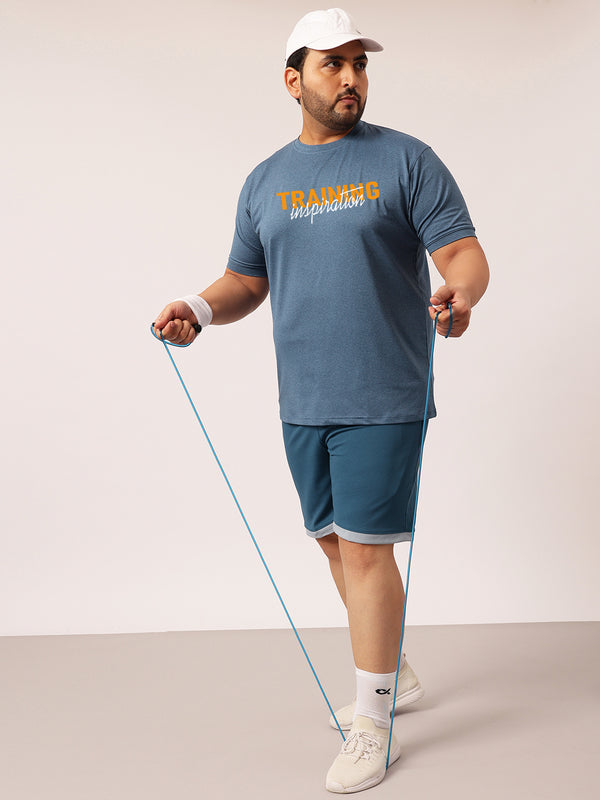 Training Inspiration Rapid Dry Premium Gym T-shirt in Airforce Blue