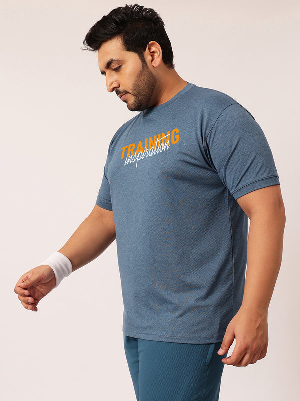 Training Inspiration Rapid Dry Premium Gym T-shirt in Airforce Blue