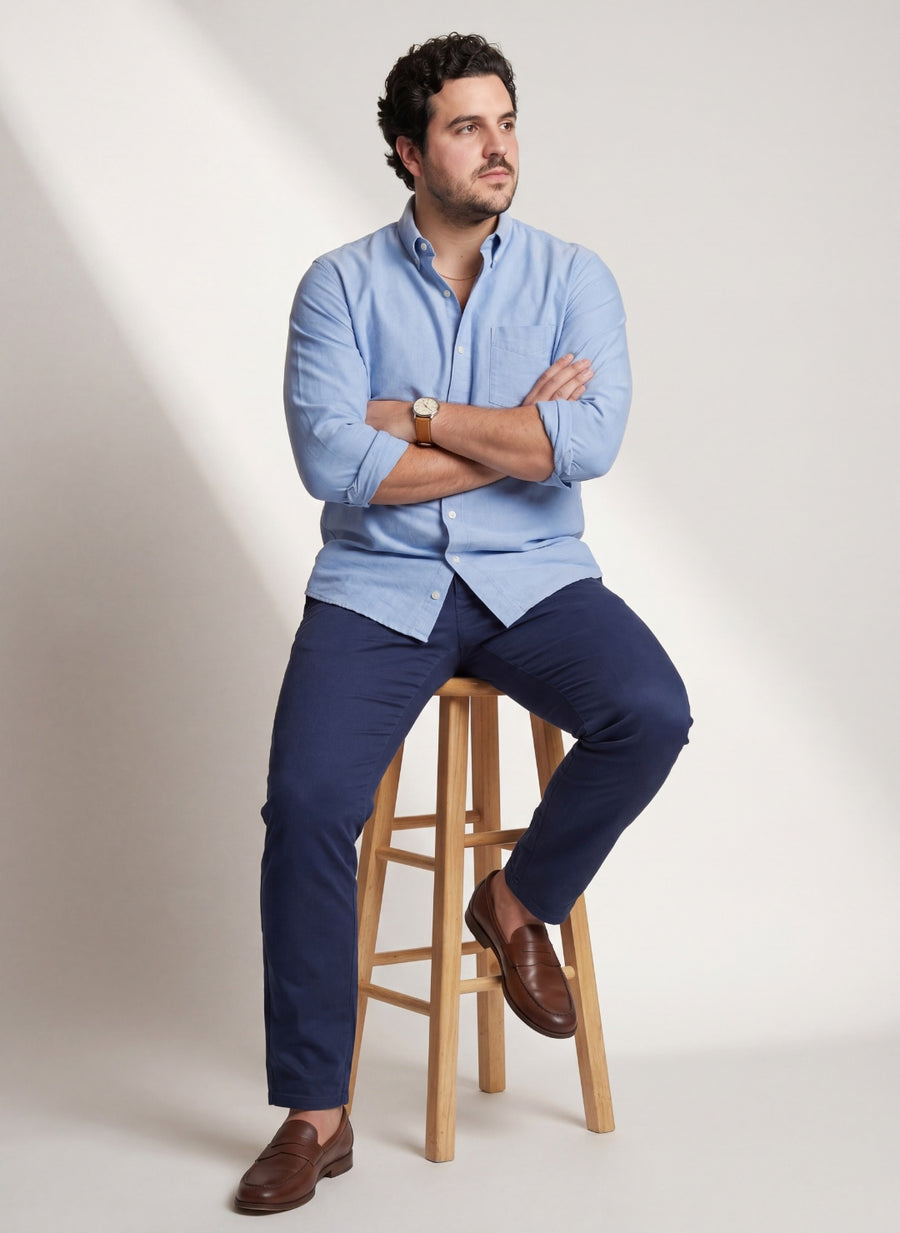 Oxford Cotton Solid Plus Size Shirt