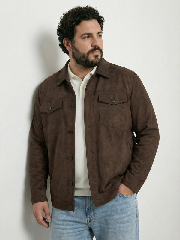 Suede Jacket in Coffee