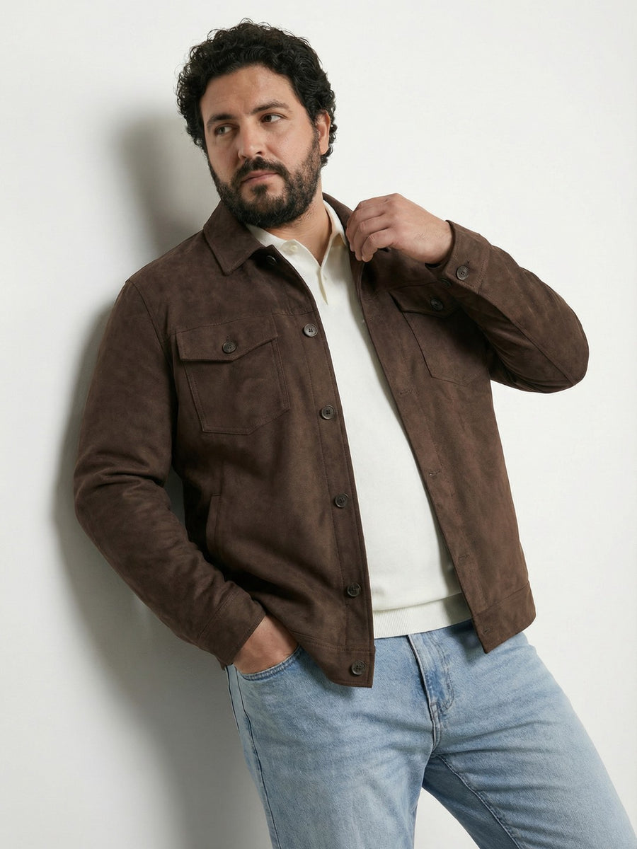 Plus Size Suede Jacket