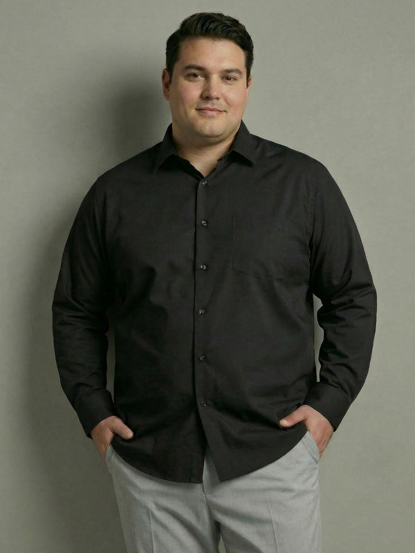 Premium Poplin Solid Shirt in Black