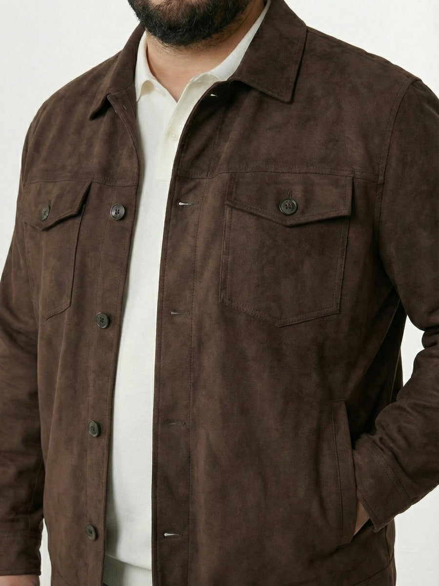 Plus Size Suede Jacket