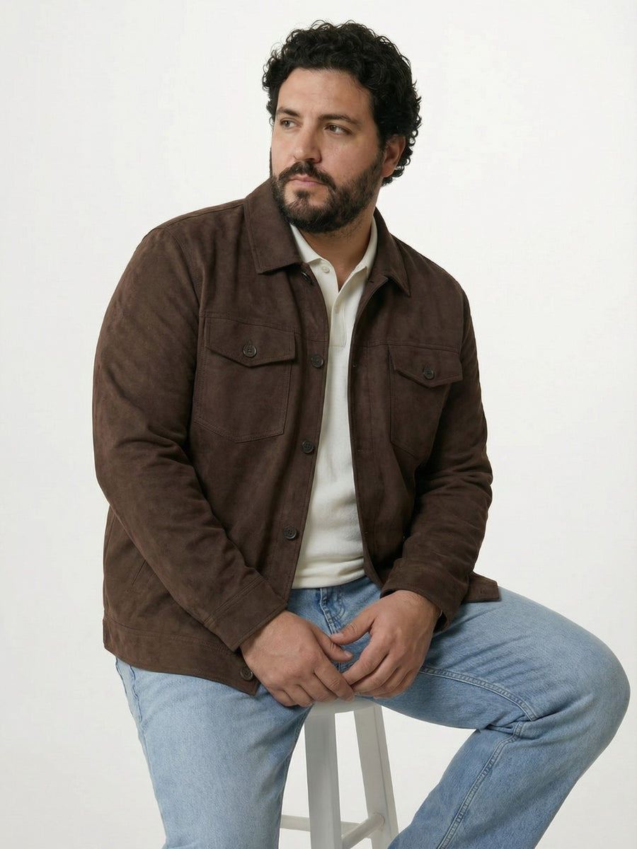 Plus Size Suede Jacket