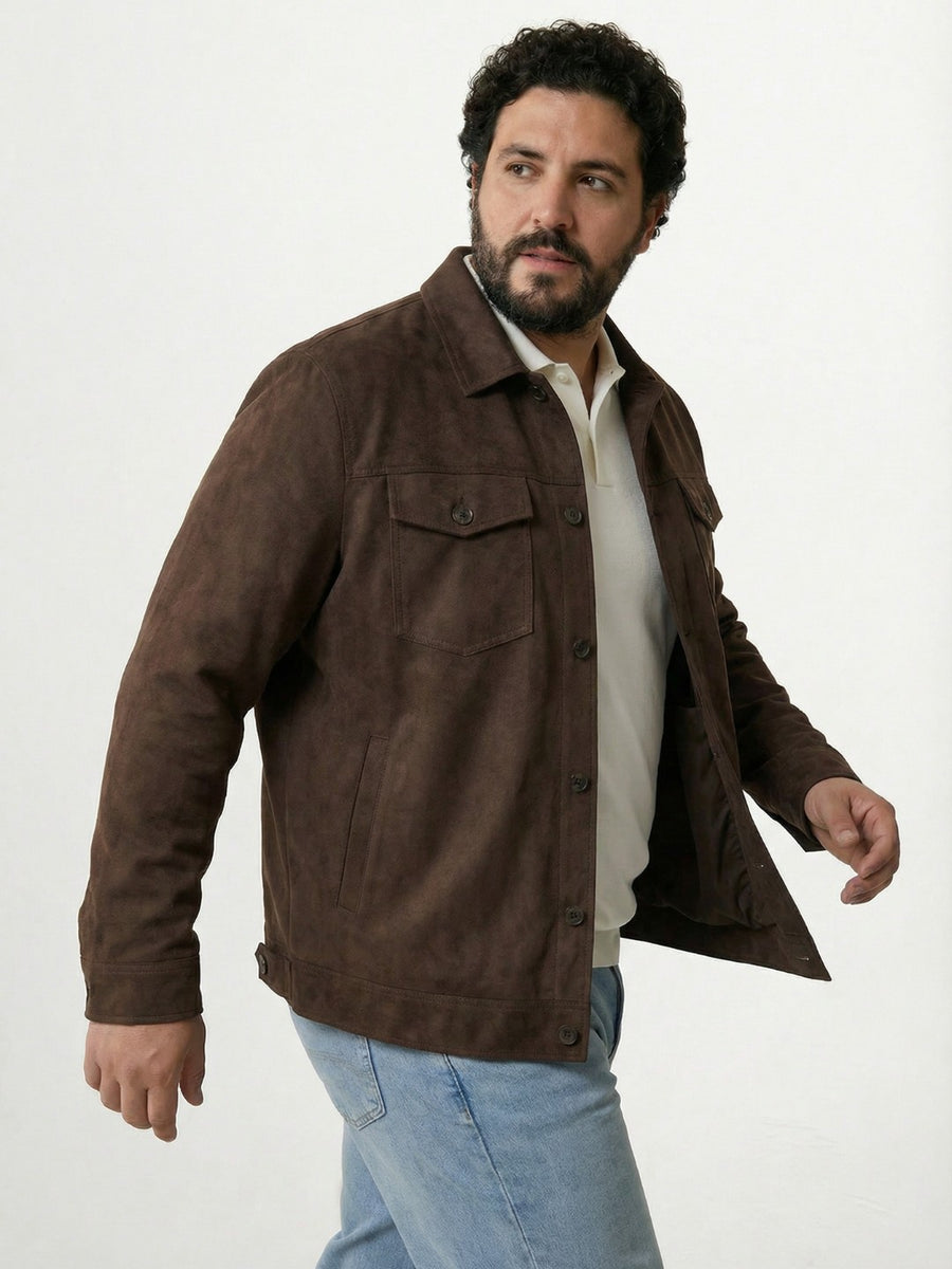 Plus Size Suede Jacket