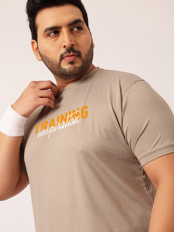 Training Inspiration Rapid Dry Premium Gym T-shirt in Beige