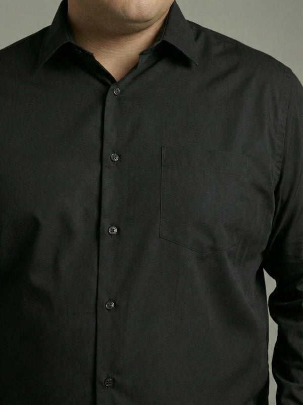 Premium Poplin Solid Shirt in Black