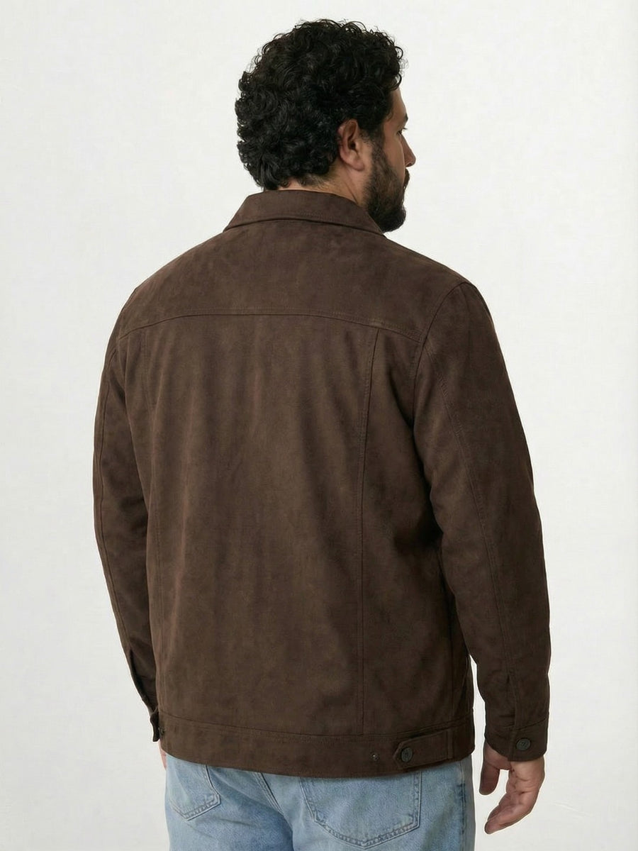 Plus Size Suede Jacket