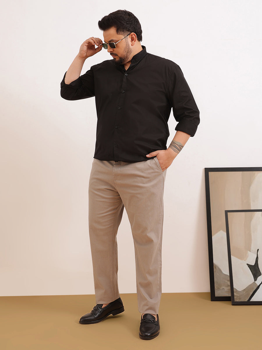 Madarian Collar Plus Size Shirt