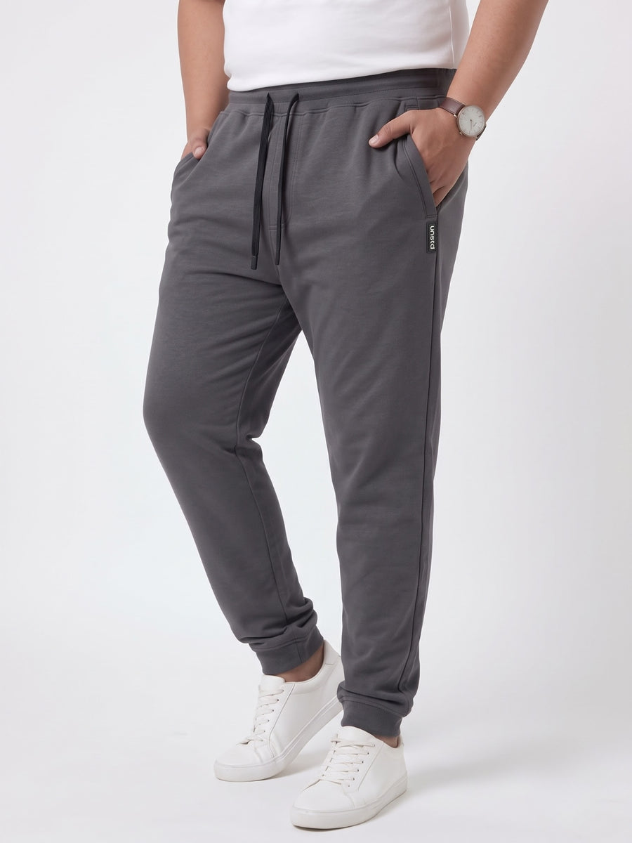 Plus Size French Terry Mid-Rise Joggers with Zip Pocket