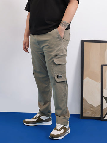 6 Pocket Zipper Cotton Stretch Plus Size Cargo