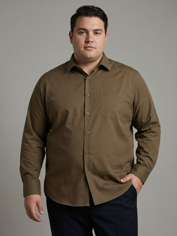 Premium Poplin Solid Shirt in Ochre