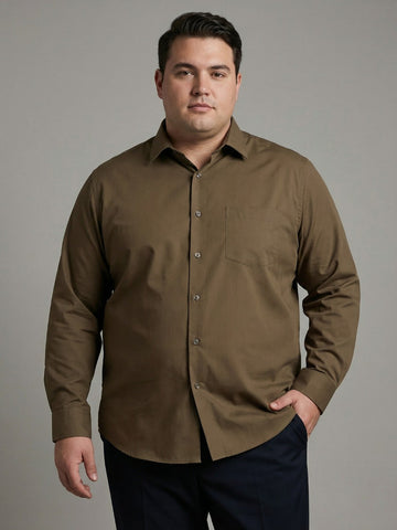 Premium Poplin Solid Plus Size Shirt