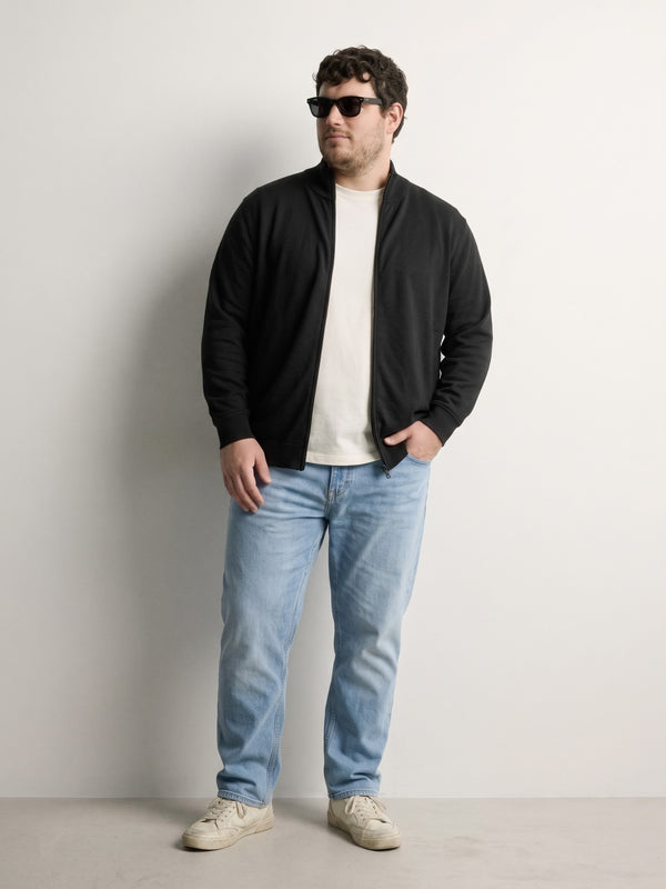 Full Zip Fleece Jacket in Black