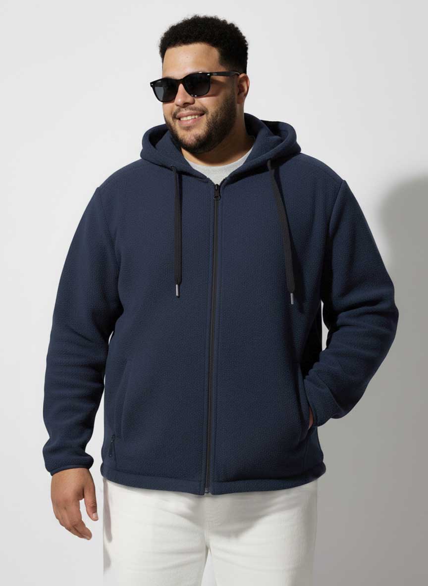 Polar Fleece Heavy Weight Plus size Zipper hoodie