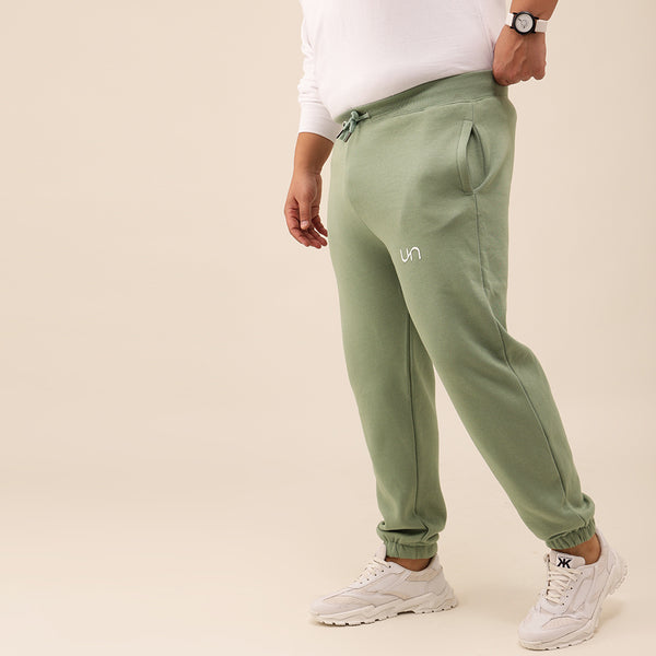 Solid SweatPants Relaxed Fit in Sage Green