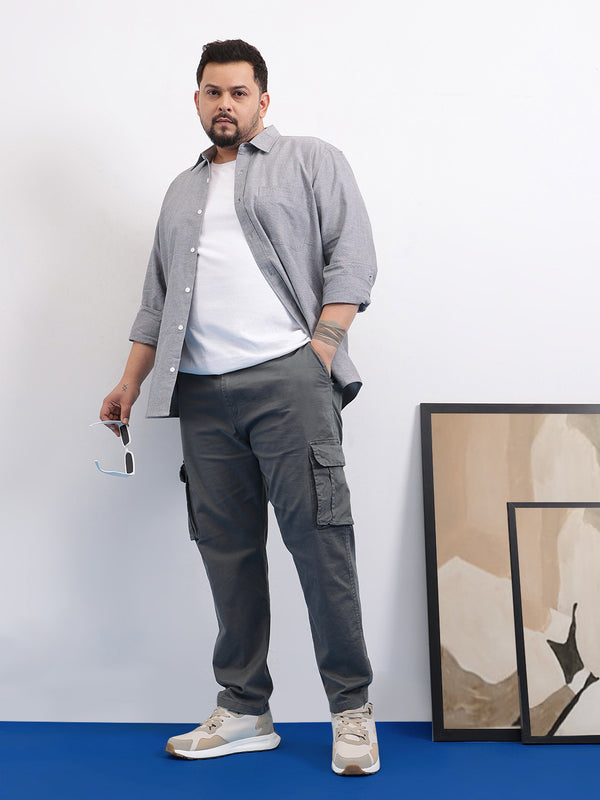 Classic 6 Pocket Stretchable Cargo in Dark Grey