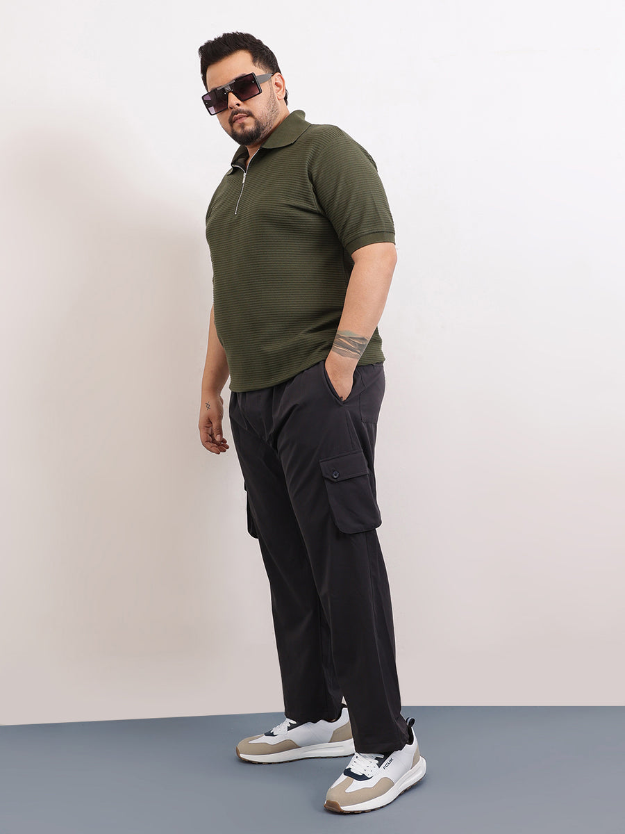 Interlock Zipper Knitted Polo T-shirt