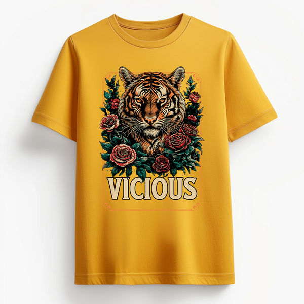 Vicious Streetwear T-Shirt in Mustard Yellow