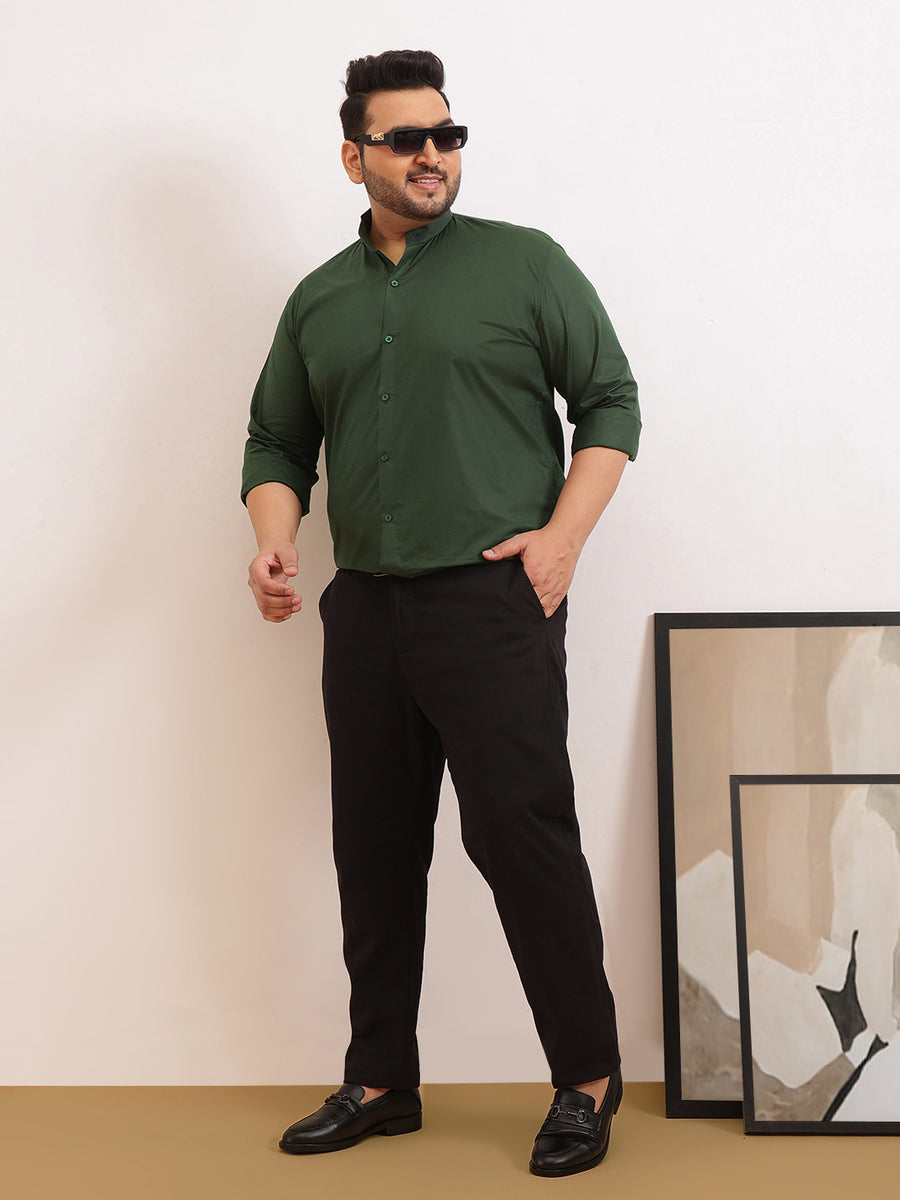 Madarian Collar Plus Size Shirt