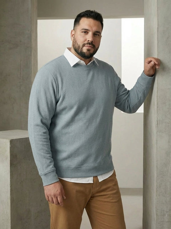 Ambercombie Textured Sweatshirt in Ice Blue