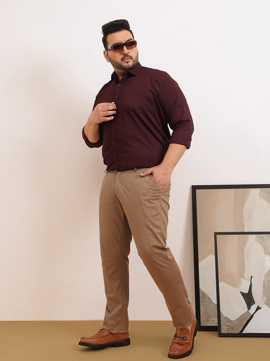 Solid Cotton Plus Size Shirt