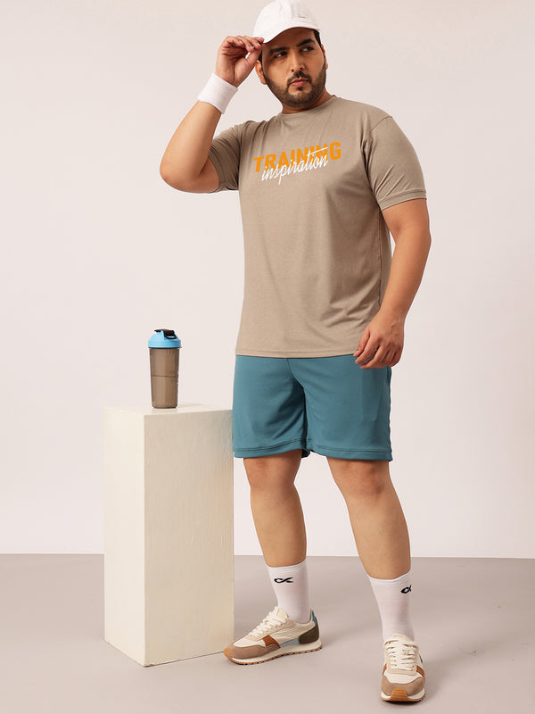 Training Inspiration Rapid Dry Premium Gym T-shirt in Beige