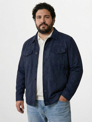 Plus Size Suede Jacket