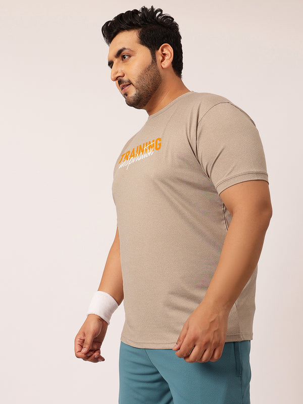 Training Inspiration Rapid Dry Premium Gym T-shirt in Beige