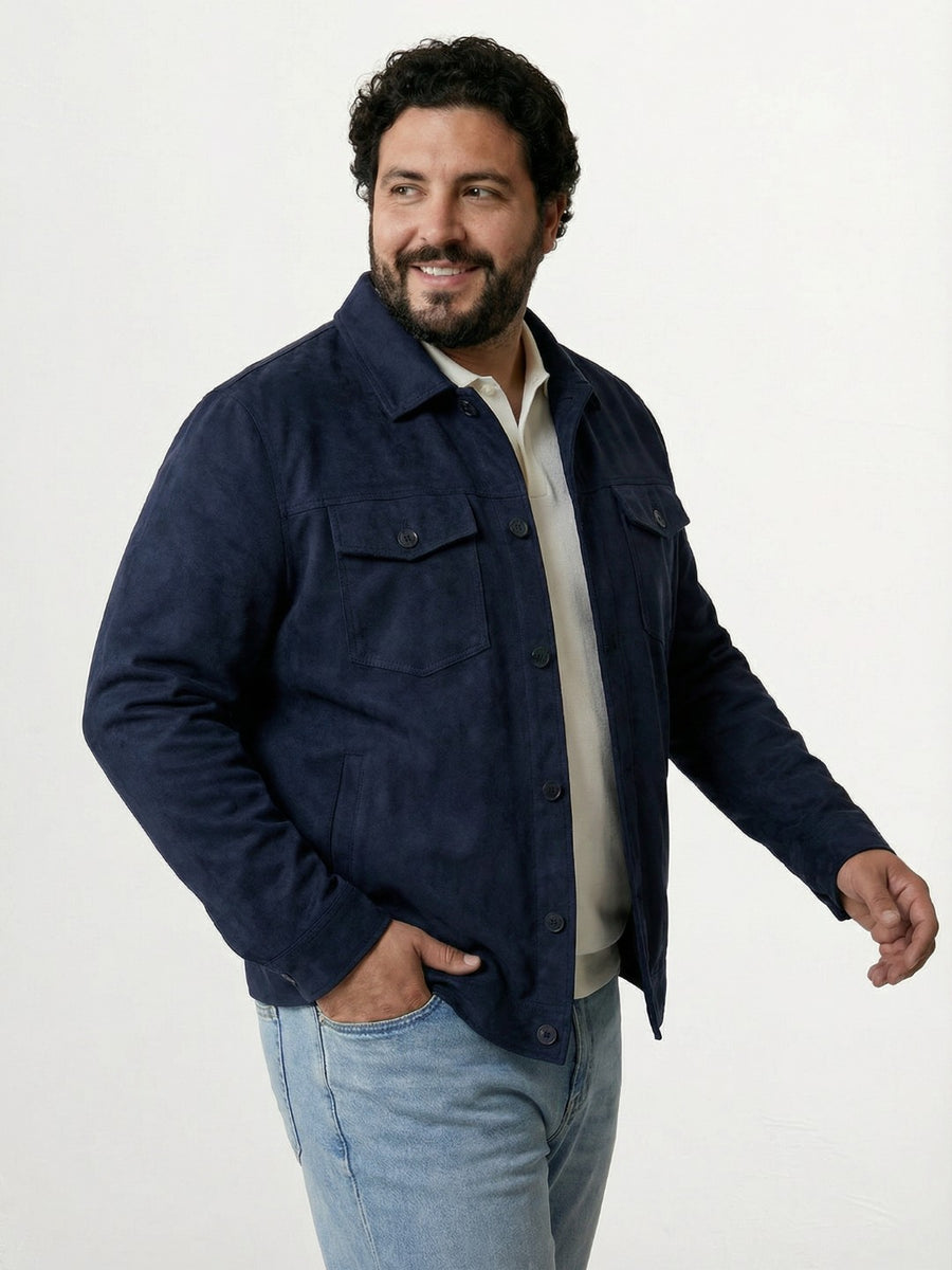 Plus Size Suede Jacket