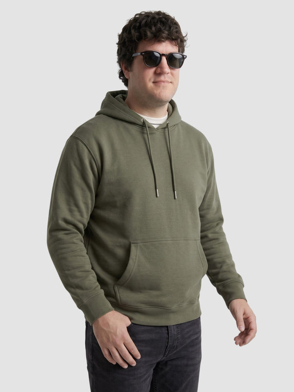 Solid Hoodie in Olive Green