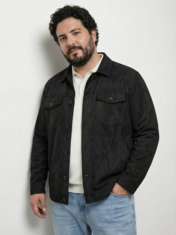 Suede Jacket in Black