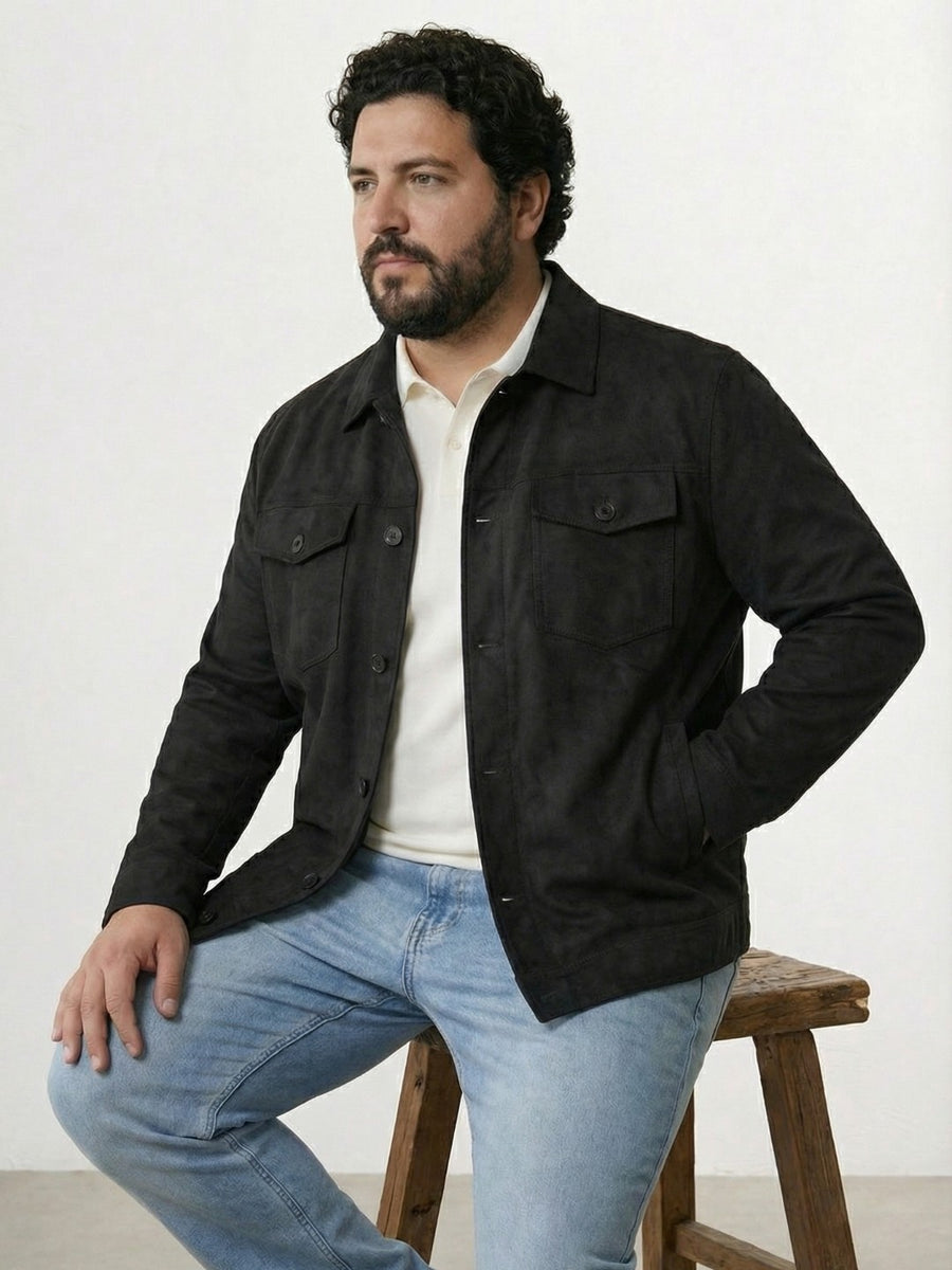 Plus Size Suede Jacket
