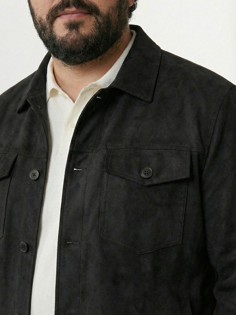 Plus Size Suede Jacket