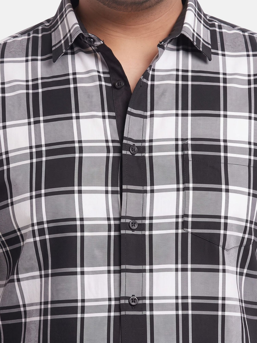 Plus Size Tartan Checked Full Sleeve Cotton Shirt