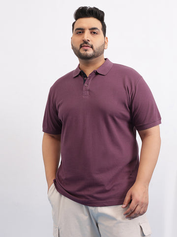 Solid Fine Cotton Plus size polo