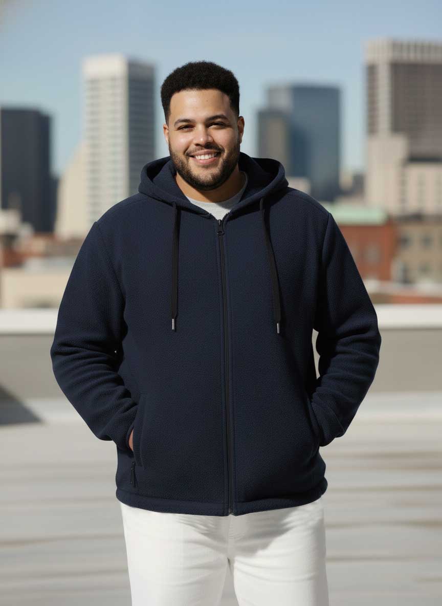 Polar Fleece Heavy Weight Plus size Zipper hoodie