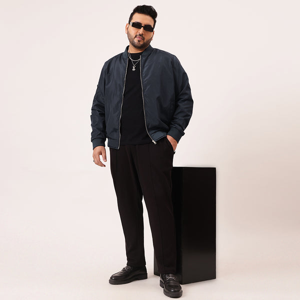 Classic Bomber Jacket in Navy Blue