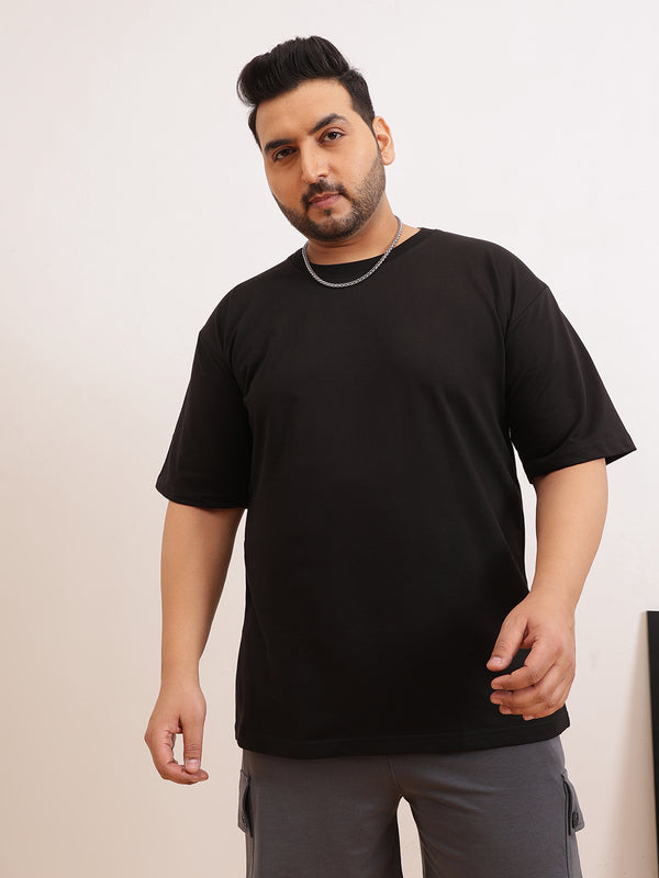 Heavy Weight Drop Shoulder T-shirt in Black