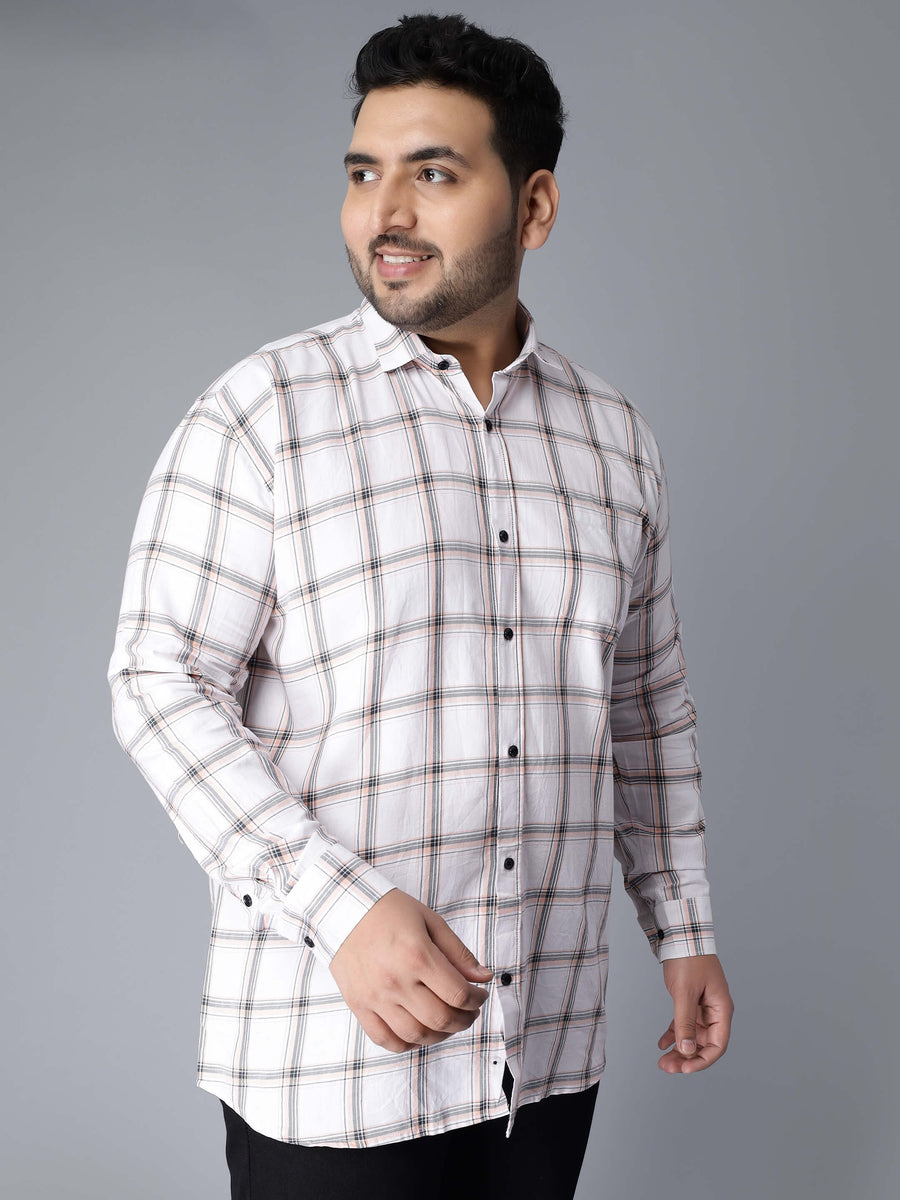 White Checkered Plus Size Shirt