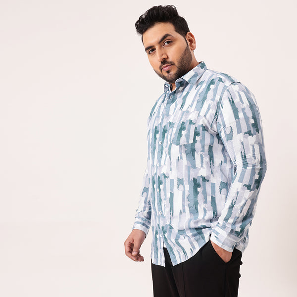 Blue Block Color Cotton Lee Shirt in -