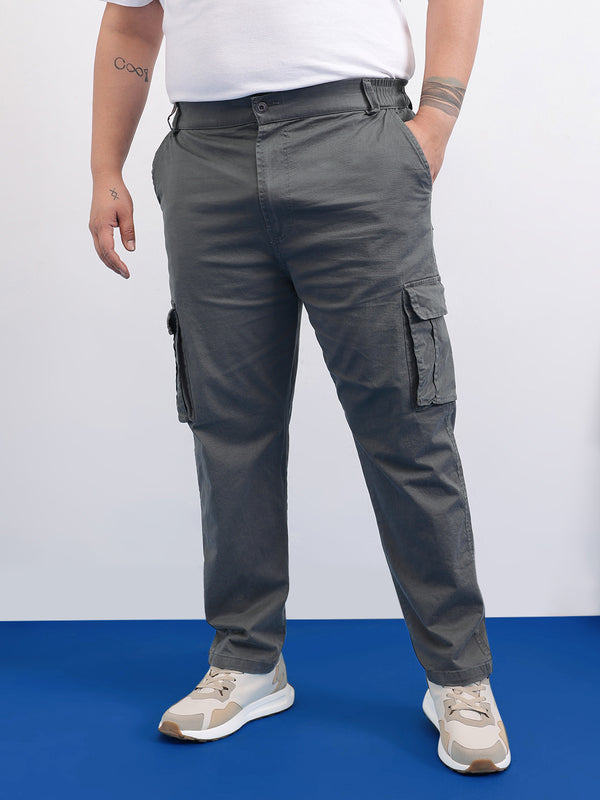 Classic 6 Pocket Stretchable Cargo in Dark Grey