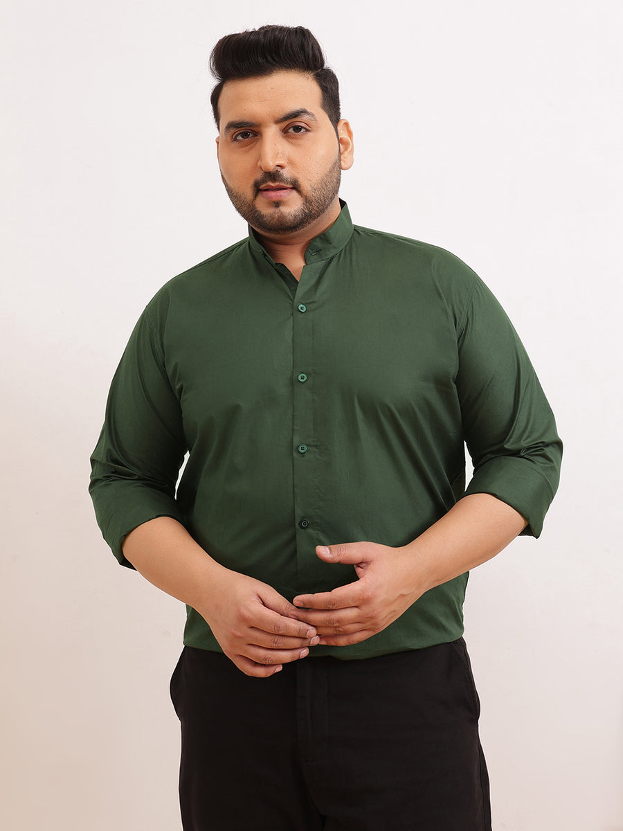 Madarian Collar Plus Size Shirt