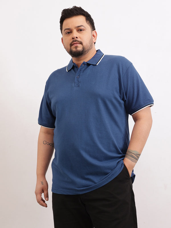 Cotton Tipping Plus size polo T-shirt