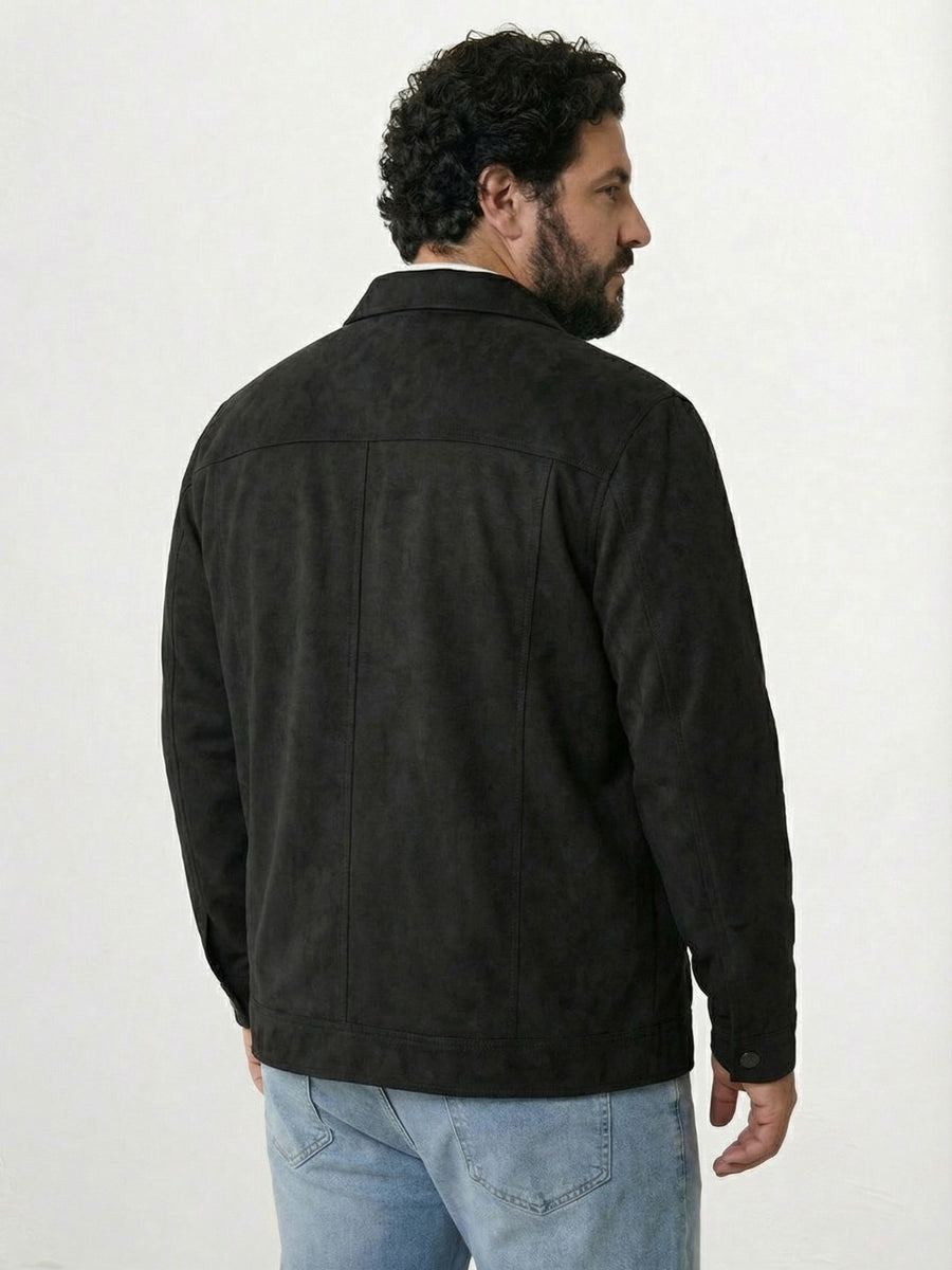 Plus Size Suede Jacket