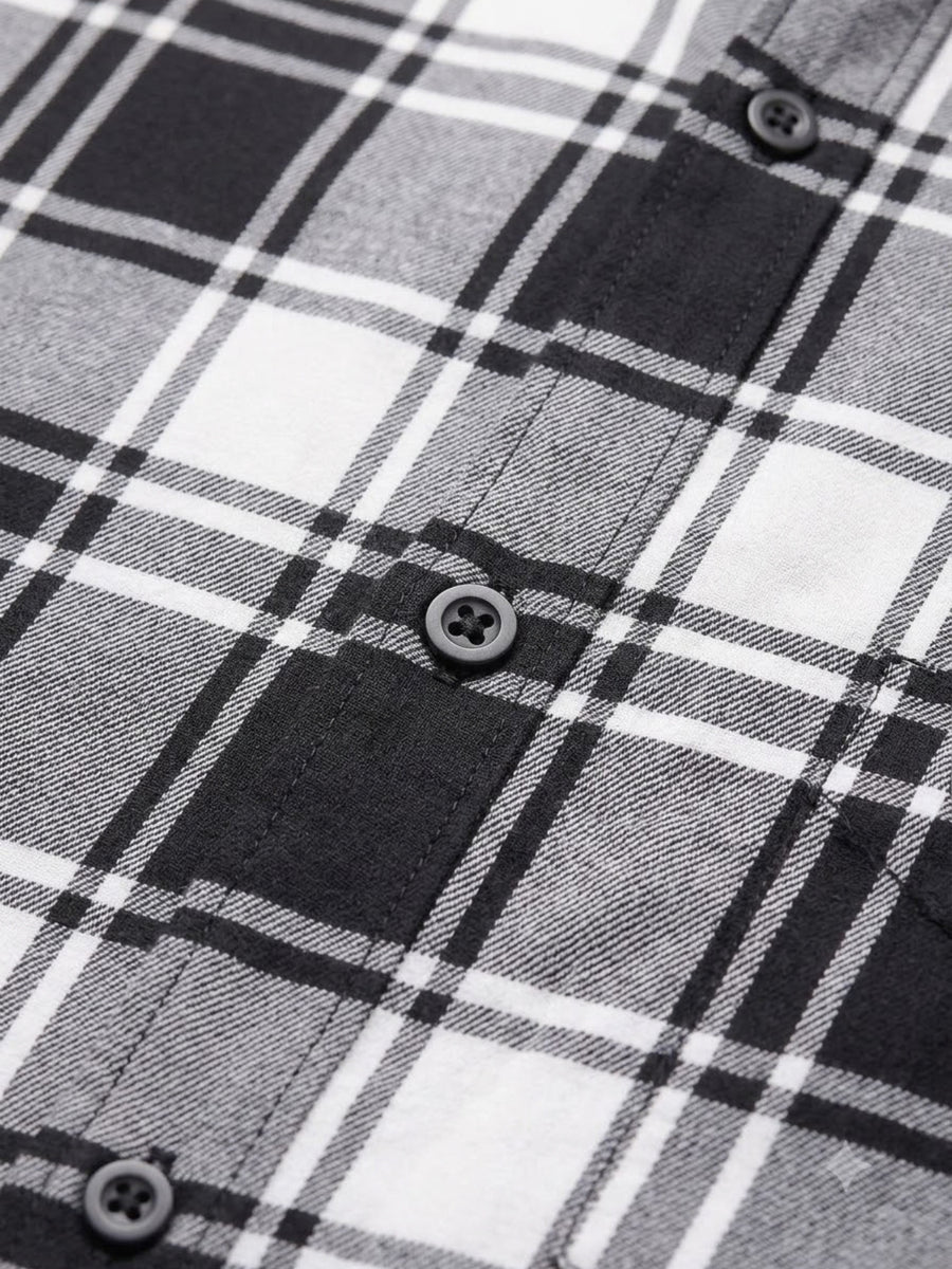 Plus Size Tartan Checked Full Sleeve Cotton Shirt