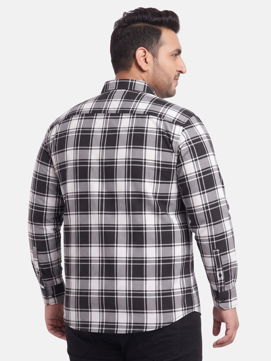 Plus Size Tartan Checked Full Sleeve Cotton Shirt