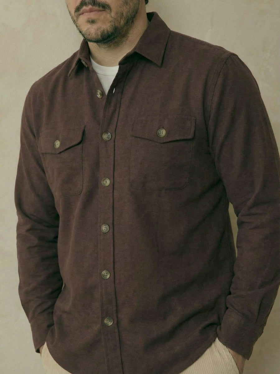 Double Pocket Poplin Solid Plus Size Shirt