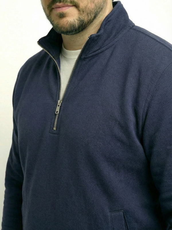 Butter Soft Premium Quarter Zip Sweatshirt in Navy Blue